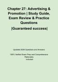 Chapter 27&colon; Advertising & Promotion &vert; Study Guide&comma; Exam Review & Practice Questions