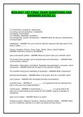 BIOLOGY 103 FINAL EXAM QUESTIONS AND ANSWERS RATED A&plus;