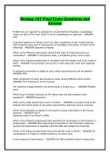 Biology 107 Final Exam Questions and Answer