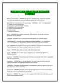 BIOLOGY 1406 FINAL EXAM ACCURATE VERIFIED