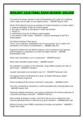 BIOLOGY 1610 FINAL EXAM REVIEW -SOLVED
