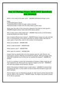 Hesi A2 Biology Exam 2026 2027 Questions and Answers