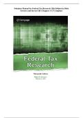 Solution Manual For Federal Tax Research 13th Edition &vert; Roby Sawyers & Steven Gill &vert; ISBN 9780357988411 &vert; Chapters 1-13 Complete
