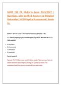 NURS 190 Physical Assessment Midterm Exam 2026&sol;2027 &vert; WCU &vert; Questions with Verified Answers & Detailed Rationales