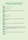 MARKETING 3300- EXAM 2 UPDATED ACTUAL&NewLine;QUESTIONS AND CORRECT ANSWERS