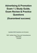 Advertising & Promotion Exam 1 &vert; Study Guide&comma; Exam Review & Practice Questions