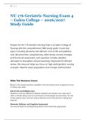 NU 176 Geriatric Nursing Exam 4 &ndash; Galen College &ndash; 2026&sol;2027 &NewLine;Study Guide 