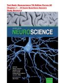 Test Bank for Neuroscience&comma; 7th Edition by Dale Purves &lpar;Sinauer Associates&comma; an imprint of Oxford University Press&comma; 2023&rpar; &vert; ISBN&colon; 9780197616246 &vert; Chapters 1-34 &vert; All Chapters 