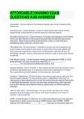 AFFORDABLE HOUSING EXAM QUESTIONS AND ANSWERS