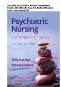 Test Bank Psychiatric Nursing&colon; Contemporary Practice 7th Edition By Mary Ann Boyd &vert; All Chapters &lpar;1-43&rpar; &vert; Latest Version A&plus;