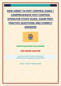 NEW JERSEY 7A PEST CONTROL EXAM &vert; COMPREHENSIVE PEST CONTROL OPERATOR STUDY GUIDE&comma; EXAM PREP&comma; PRACTICE QUESTIONS AND CORRECT ANSWERS