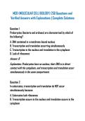 MCB &lpar;MOLECULAR CELL BIOLOGY&rpar; 250 Questions and Verified Answers with Explanations &vert; Complete Solutions