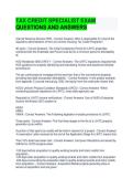 TAX CREDIT SPECIALIST EXAM QUESTIONS AND ANSWERS