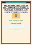 NEW JERSEY REAL ESTATE LAW EXAM PREP &vert; COMPREHENSIVE LICENSING LAW STUDY GUIDE&comma; PRACTICE TEST&comma; EXAM QUESTIONS AND CORRECT ANSWERS