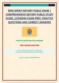 NEW JERSEY NOTARY PUBLIC EXAM &vert; COMPREHENSIVE NOTARY PUBLIC STUDY GUIDE&comma; LICENSING EXAM PREP&comma; PRACTICE QUESTIONS AND CORRECT ANSWERS