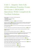 &NewLine;Unit 1 Inquiry Into Life 15th Edition Practice Exam &vert; Exam 1 Chapters 1&ndash;5