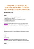 ABMDI PRACTICE REGISTRY TEST QUESTIONS AND CORRECT ANSWERS LATEST UPDATE 2026&sol;2027 GRADED A&plus;
