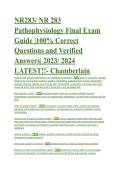 NR283 Pathophysiology Final Exam Guide &vert; Questions & Verified Answers &vert; Chamberlain 