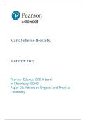 Edexcel A Level Chemistry Paper 2&colon; Advanced Organic and Physical Chemistry Mark Scheme 2025