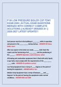 P 99 LOW PRESSURE BOILER COF FDNY &NewLine;EXAM 2026 &vert; ACTUAL EXAM QUESTIONS &NewLine;MERGED WITH CORRECT COMPLETE &NewLine;SOLUTIONS &vert;&vert; ALREADY GRADED A&plus; &vert;&vert; &NewLine;2026-2027 LATEST UPDATE&excl;&excl;&excl;