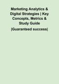 Marketing Analytics & Digital Strategies &vert; Key Concepts&comma; Metrics & Study Guide