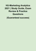 HU-Marketing Analytics 2021 &vert; Study Guide&comma; Exam Review & Practice Questions