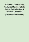 Chapter 12&colon; Marketing Analytics Metrics &vert; Study Guide&comma; Exam Review & Practice Questions