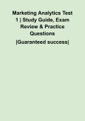 Marketing Analytics Test 1 &vert; Study Guide&comma; Exam Review & Practice Questions