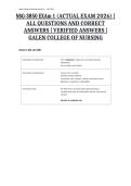 NSG-3850 EXAm 1&nbsp;&lpar;ACTUAL EXAM 2026&rpar; &vert; ALL QUESTIONS AND CORRECT ANSWERS &vert; VERIFIED ANSWERS &vert; GALEN COLLEGE OF NURSING&NewLine;
