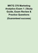 MKTG 376 Marketing Analytics Exam 1 &vert; Study Guide&comma; Exam Review & Practice Questions