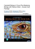 Test Bank - Campbell Biology in Focus&comma; 3rd Edition &lpar;Urry&comma; 2020&rpar; Chapter 1-43 Fully Covered