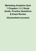 Marketing Analytics Quiz 1 Chapters 1-3 &vert; Study Guide&comma; Practice Questions & Exam Review