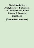 Digital Marketing Analytics Test 1 Chapters 1-5 &vert; Study Guide&comma; Exam Review & Practice Questions