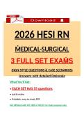 HESI RN Medical-Surgical Exam 2026 &ndash; 3 Full Set Exams &lpar;NGN-Style Questions & Case Scenarios&rpar; Answers with Detailed Rationales