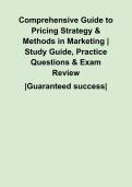 Comprehensive Guide to Pricing Strategy & Methods in Marketing &vert; Study Guide&comma; Practice Questions & Exam Review