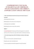 COMPREHENSIVE TEST BANK&colon;&NewLine;FUNDAMENTALS OF CORPORATE&NewLine;FINANCE QUESTIONS AND CORRECT&NewLine;ANSWERS LATEST UPDATE THIS YEAR