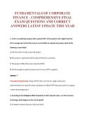 FUNDAMENTALS OF CORPORATE FINANCE EXAM Bundle &vert; Update Questions with complete and Verified solutions&period;