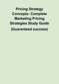 Pricing Strategy Concepts&colon; Complete Marketing Pricing Strategies Study Guide