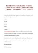 FLORIDA UNDERGROUND UTILITY&NewLine;CONTRACTOR EXAM QUESTIONS AND&NewLine;CORRECT ANSWERS LATEST UPDATE