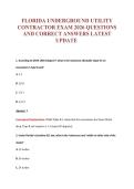 FLORIDA UNDERGROUND UTILITY&NewLine;CONTRACTOR EXAM 2026 QUESTIONS&NewLine;AND CORRECT ANSWERS LATEST&NewLine;UPDATE