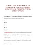 FLORIDA UNDERGROUND UTILITY&NewLine;CONTRACTOR FINAL EXAM 2026&sol;2027&NewLine;QUESTIONS AND CORRECT ANSWERS&NewLine;LATEST UPDATE