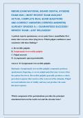 NBDHE EXAM NATIONAL BOARD DENTAL HYGIENE &NewLine;EXAM 2026 &vert;&vert; MOST RECENT EXAM 2026&vert;2027 &NewLine;ACTUAL COMPLETE REAL EXAM QUESTIONS               &NewLine;AND CORRECT ANSWERS &lpar;VERIFIED ANSWERS&rpar; &NewLine;ALREADY GRADED A&plus; &vert; GUARANTEED SUCCESS&excl;&excl; &NewLine;NEWEST EXAM &vert; JUST RELEASED&excl;&excl; 