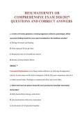 HESI MATERNITY OB EXAM Bundle &vert; Update Questions with complete and Verified solutions&period;