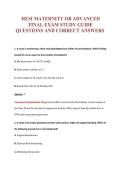 HESI MATERNITY OB ADVANCED&NewLine;FINAL EXAM STUDY GUIDE&NewLine;QUESTIONS AND CORRECT ANSWERS