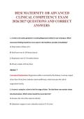 HESI MATERNITY OB ADVANCED&NewLine;CLINICAL COMPETENCY EXAM&NewLine;2026&sol;2027 QUESTIONS AND CORRECT&NewLine;ANSWERS