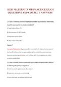 HESI MATERNITY OB PRACTICE EXAM&NewLine;QUESTIONS AND CORRECT ANSWERS