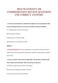 HESI MATERNITY OB&NewLine;COMPREHENSIVE REVIEW QUESTIONS&NewLine;AND CORRECT ANSWERS