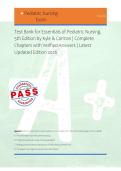 Test Bank for Essentials of Pediatric Nursing&comma; &NewLine;5th Edition by Kyle & Carman &vert; Complete &NewLine;Chapters with Verified Answers &vert; Latest &NewLine;Updated Edition 2026 &NewLine; 