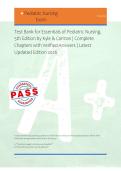 Test Bank for Essentials of Pediatric Nursing&comma; &NewLine;5th Edition by Kyle & Carman &vert; Complete &NewLine;Chapters with Verified Answers &vert; Latest &NewLine;Updated Edition 2026 