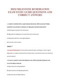 HESI MILESTONE REMEDIATION&NewLine;EXAM STUDY GUIDE QUESTIONS AND&NewLine;CORRECT ANSWERS